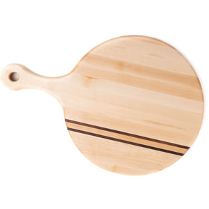 Charcuterie Board Accessory Steelmade Round Maple with walnut accent stripes 