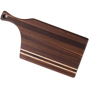 Charcuterie Board Accessory Steelmade Rectangle Walnut with maple accent stripes 