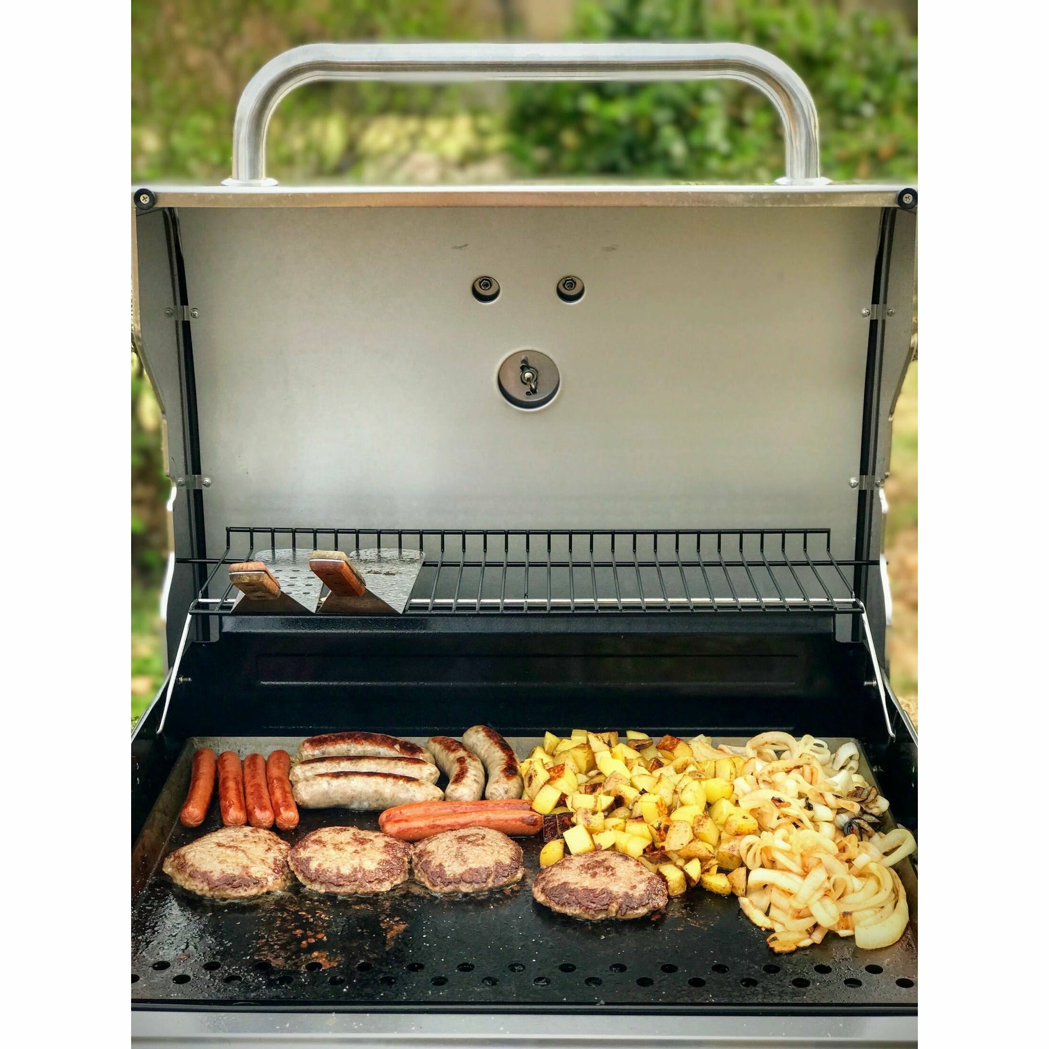 Griddle for Gas Grill, Flat Top Grill with Removable Grease Tray, 24 X 16  Stainless Steel Griddle, Stove Top Griddle for Gas/Charcoal Grill, Prefect