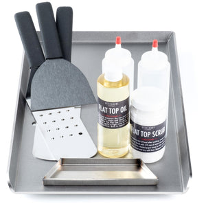 Starter Kit - Slim Flat Top For Gas or Electric Coil Stoves Flat Top Griddle Steelmade No Sleeve No Pre-season 