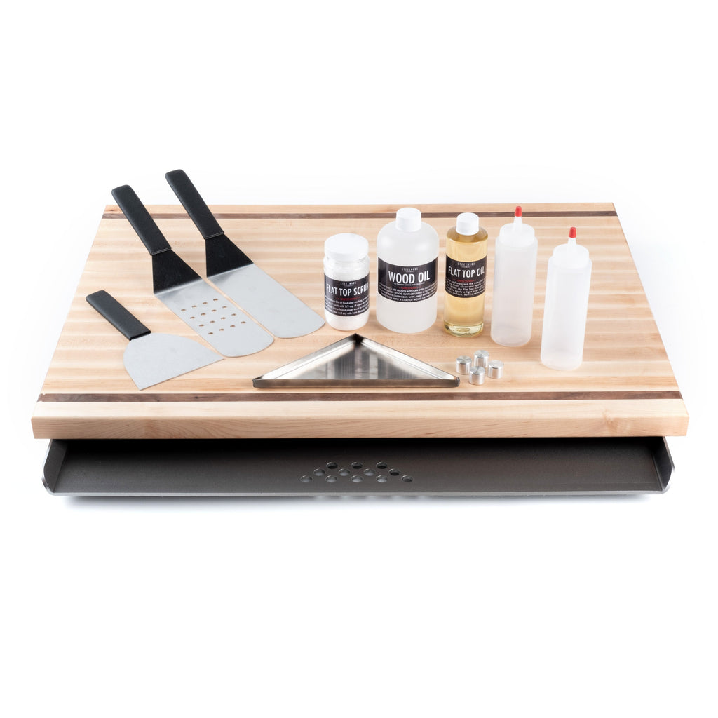 Ultimate Kit - Flat Top For 30" Radiant Glass Ceramic Range Stoves Flat Top Griddle Steelmade Maple No Pre-season