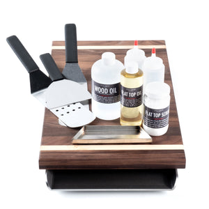Ultimate Kit - Slim Flat Top For 30" Gas and Electric Coil Range Stoves Flat Top Griddle Steelmade Walnut No Pre-season 